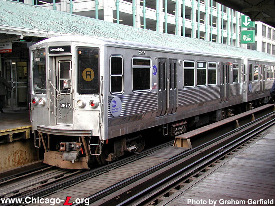 new york city subway car. A 6-car train of 2200-series