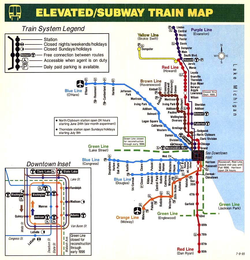 chicago elevated train map Chicago L Org System Maps Route Maps chicago elevated train map